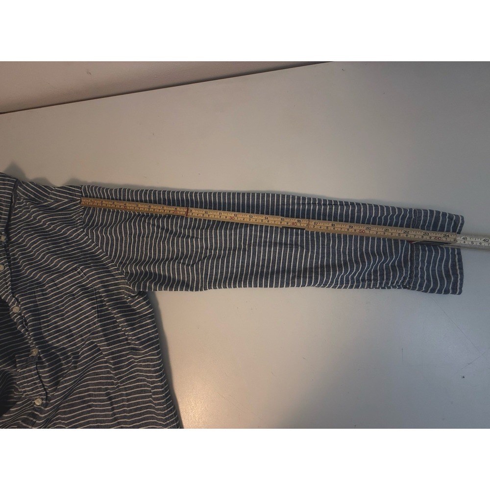 American Eagle Prep Fit Shirt Men's Large Blue White Striped Button Down Cotton - Picture 10 of 10